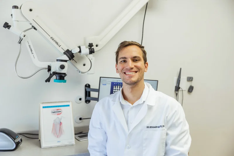 June co-founder Ben Geleris in a dental operatory at his practice.